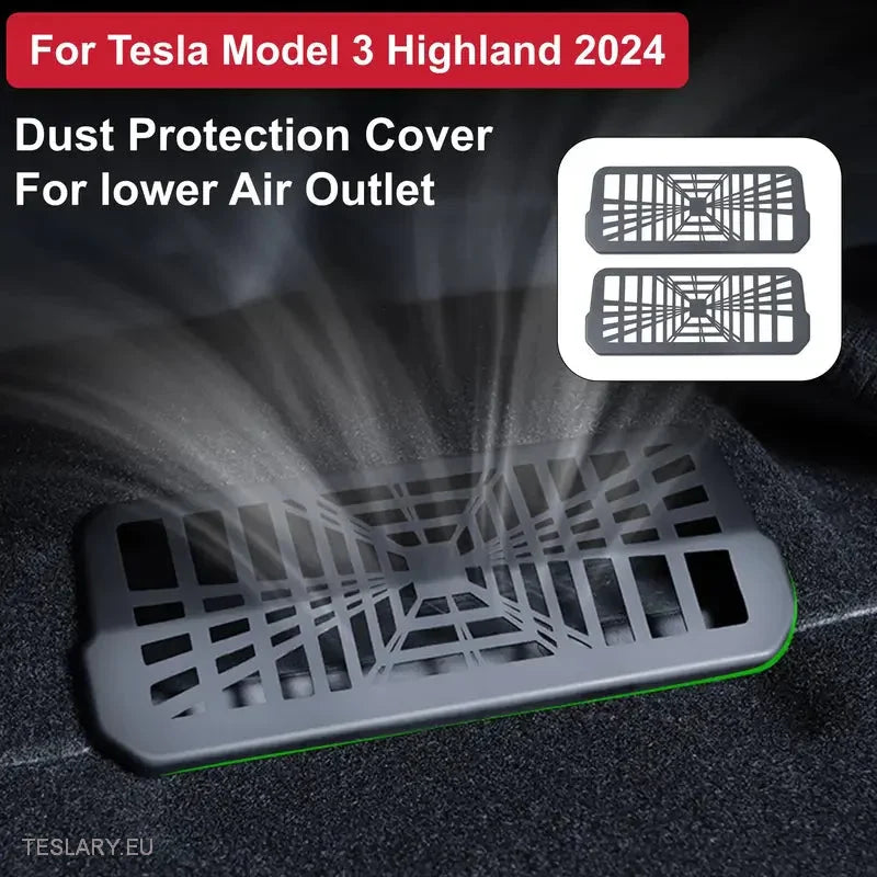 Tesla 3 Highland Under Seat Air Outlet Cover Plaid Style ( 2 Pieces ) -TESLARY.IE Tesla Shop Europe