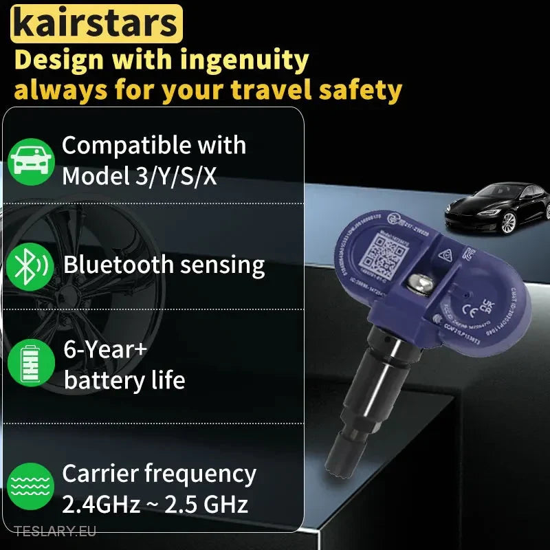 Tyre Pressure TPMS Sensors for Tesla 3 Y S X 2021 to 2024 - Tesla Shop Europe - TESLARY.IE Ireland - France boutique- Deutschland Geschäft- España comercio - Nederland winkel- TESLARY.IE