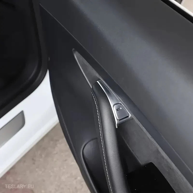 TESLA 3 / Y Windows Switch Protective Button Covers Chrome Plated -TESLARY.IE Tesla Shop Europe