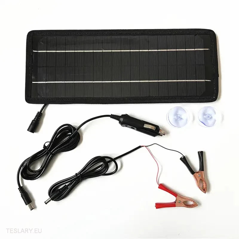 Solar Trickle Charger for Tesla EV 12 Volt Battery -TESLARY.IE Tesla Shop Europe