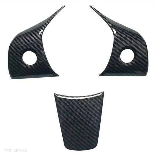 Tesla 3/Y Steering Wheel Upgrade Cover in Black Carbon or White -TESLARY.IE Tesla Shop Europe