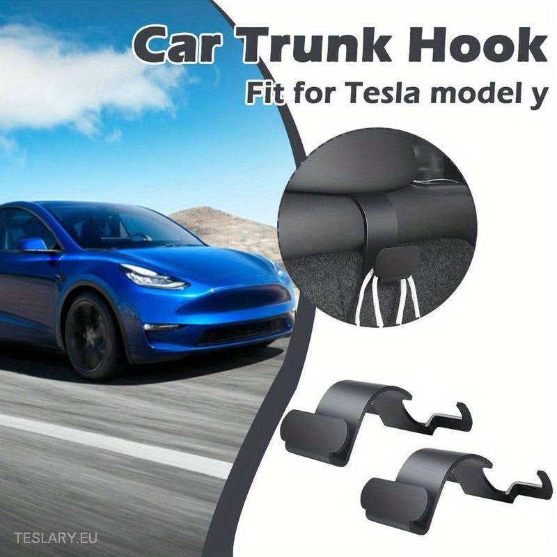 Trunk Hooks for the Tesla Model Y Rear Seat Headrests - Tesla Shop Europe - TESLARY.IE Ireland - France boutique- Deutschland Geschäft- España comercio - Nederland winkel- TESLARY.IE