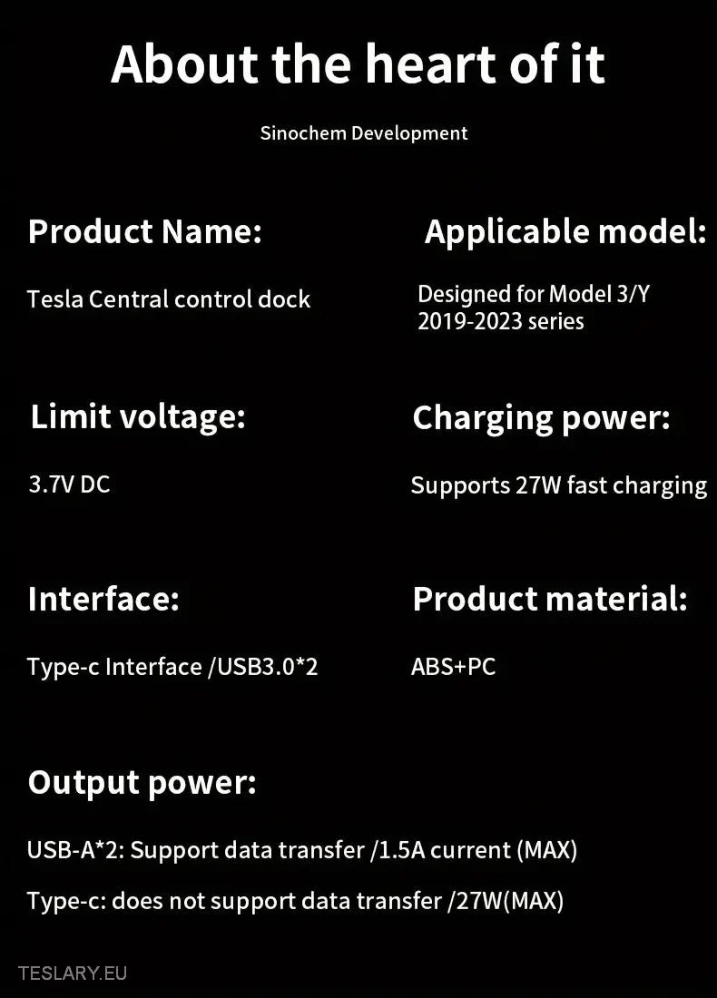 Triple Port USB Expansion Hub for Tesla 3/Y with Sliding Cover - Tesla Shop Europe - TESLARY.IE Ireland - France boutique- Deutschland Geschäft- España comercio - Nederland winkel- TESLARY.IE