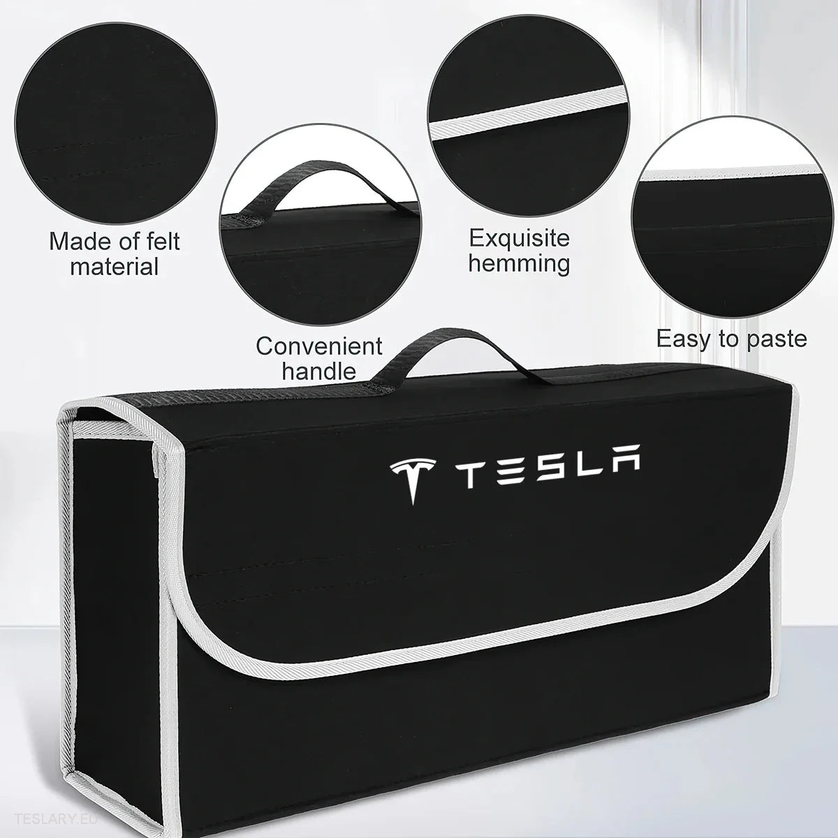 Trunk Storage Box/Bag with Tesla Logo - Tesla Shop Europe - TESLARY.IE Ireland - France boutique- Deutschland Geschäft- España comercio - Nederland winkel- TESLARY.IE