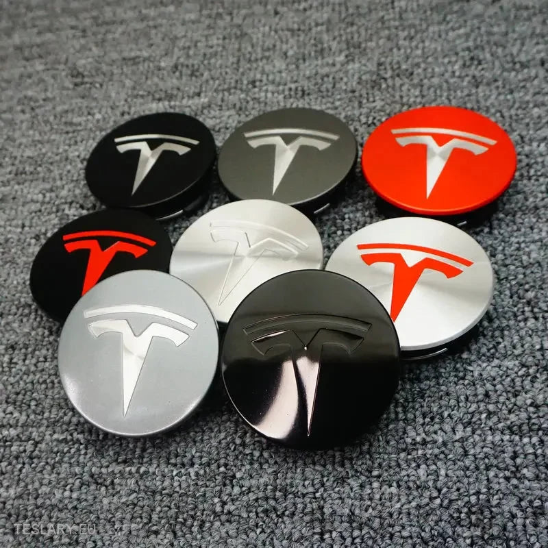 56mm Wheel Centre Caps with Logo for Tesla 3 , Y , S and X -TESLARY.IE Tesla Shop Europe