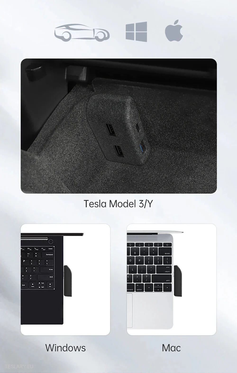 Tesla 3/Y Glove Box Docking Station ( LEFT HAND DRIVE ONLY ) -TESLARY.IE Tesla Shop Europe