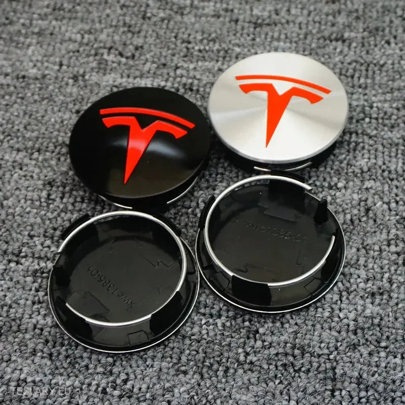 56mm Wheel Centre Caps with Logo for Tesla 3 , Y , S and X -TESLARY.IE Tesla Shop Europe