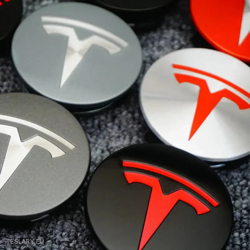 56mm Wheel Centre Caps with Logo for Tesla 3 , Y , S and X -TESLARY.IE Tesla Shop Europe