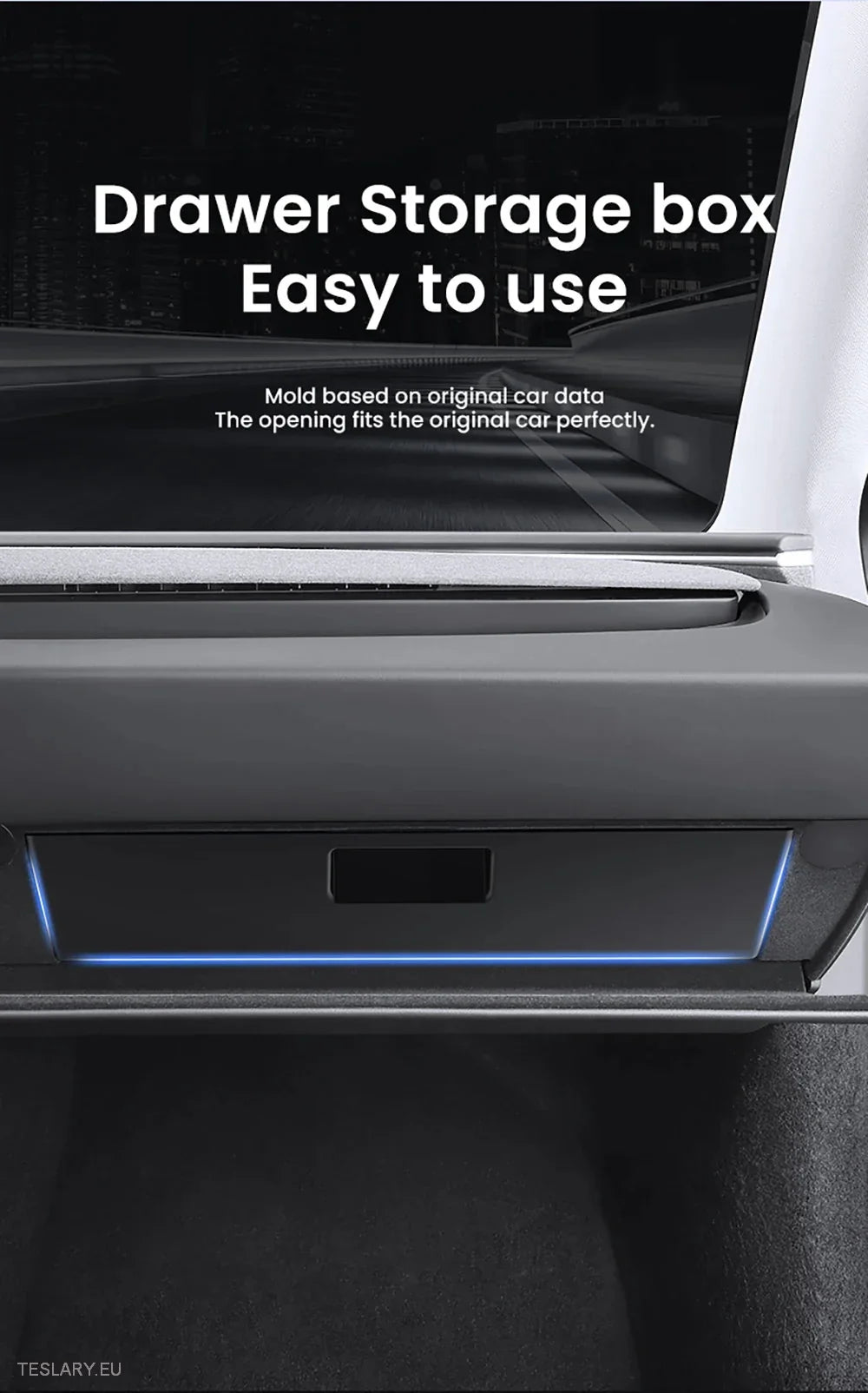 Tesla 3 Highland Central Glovebox Storage Organiser -TESLARY.IE Tesla Shop Europe