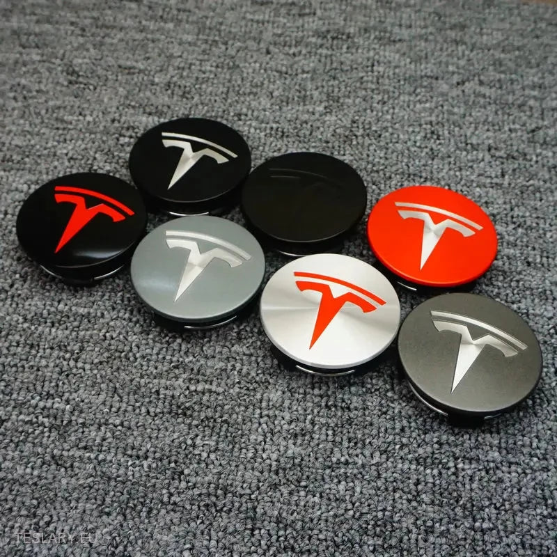 56mm Wheel Centre Caps with Logo for Tesla 3 , Y , S and X -TESLARY.IE Tesla Shop Europe