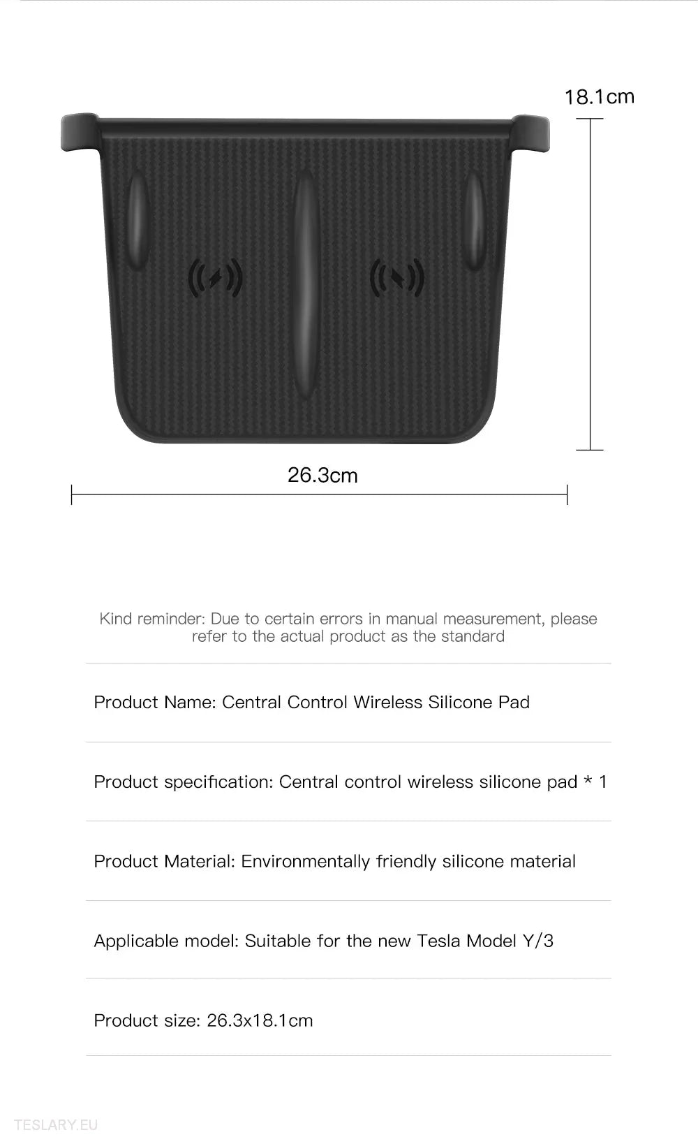 Tesla 3 / Y & Highland  Silicone Antislip Cover for Wireless Charge Pad -TESLARY.IE Tesla Shop Europe