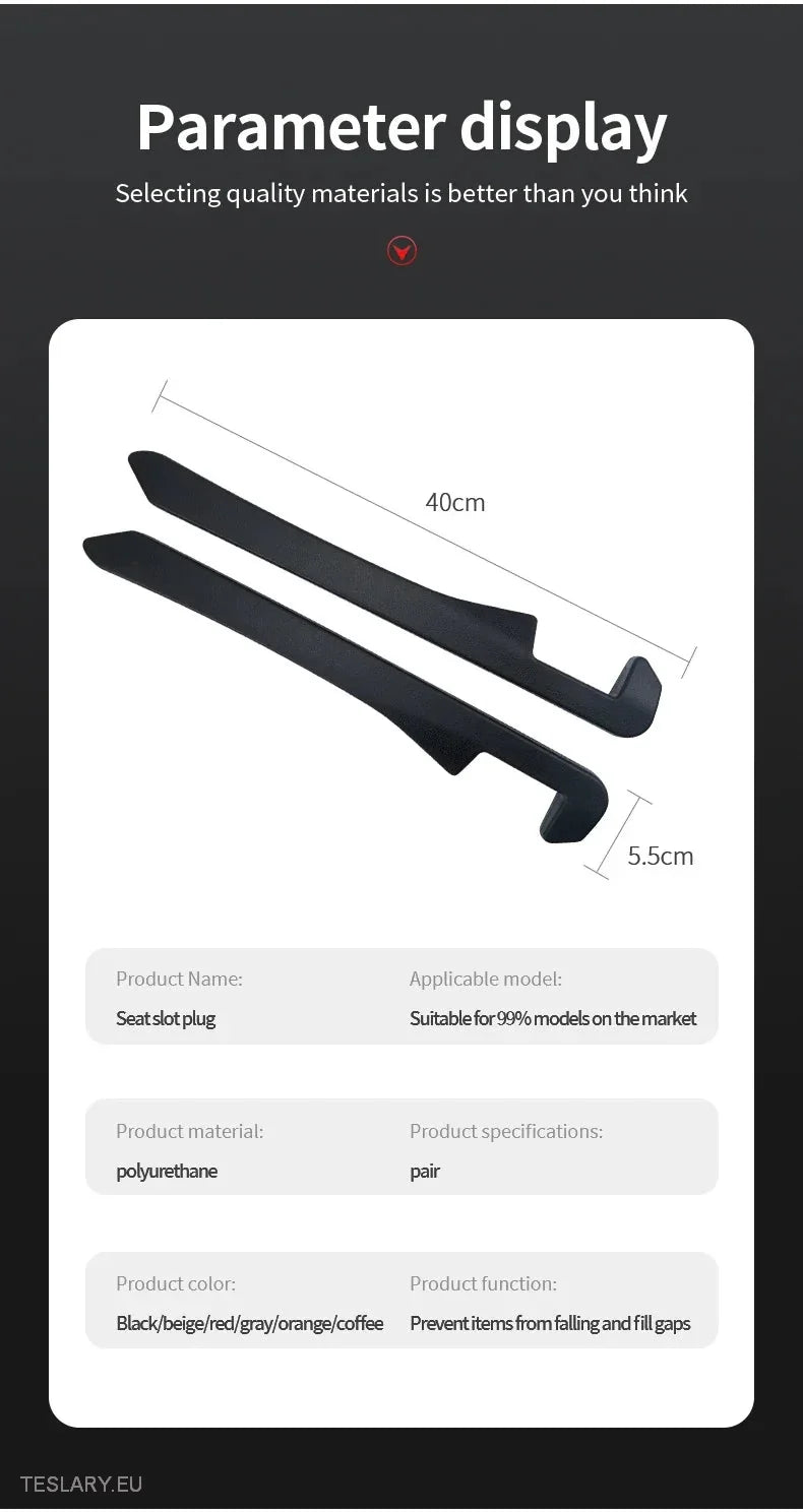 Seat Gap Filler for Tesla Model 3 , Y & S with Logo -TESLARY.IE Tesla Shop Europe