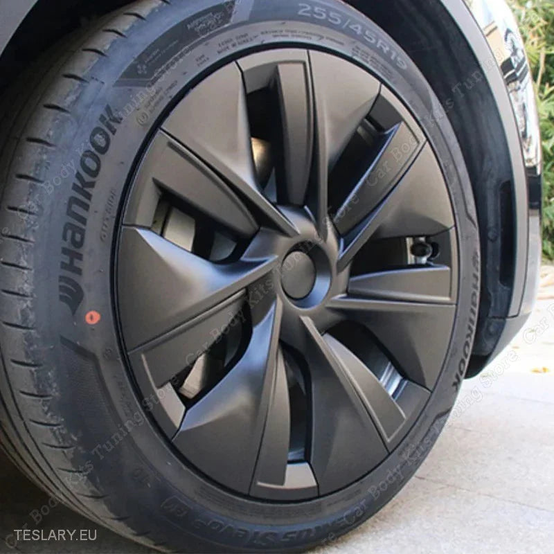 TESLA  MODEL Y 19" PERFORMANCE FULL COVER WHEEL HUBS -TESLARY.IE Tesla Shop Europe