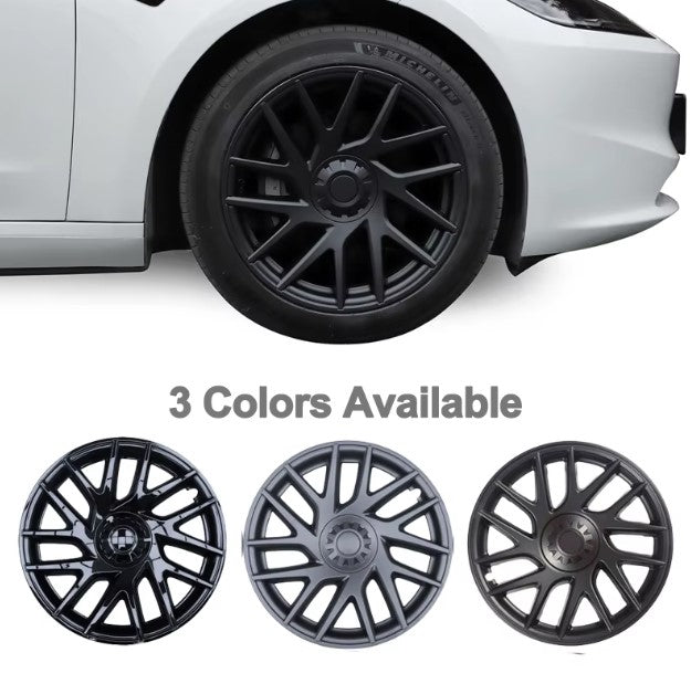 18" Tesla Model 3+ Highland Full Rim Gloss Black Wheel Covers