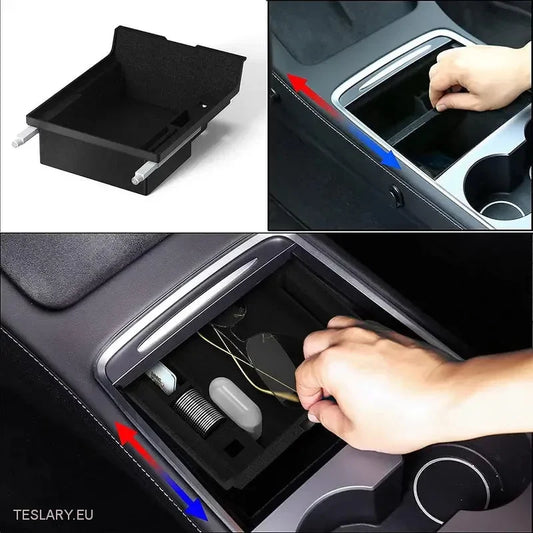 Tesla Model 3 / Y Centre Console Front Organiser Including USB with Spring Return