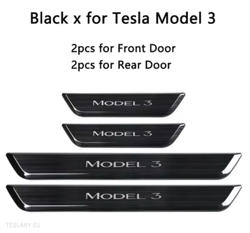 Tesla Model 3 / Y Wireless Magnetic LED Illuminated Door Sills ( 4 Pieces ) -TESLARY.IE Tesla Shop Europe