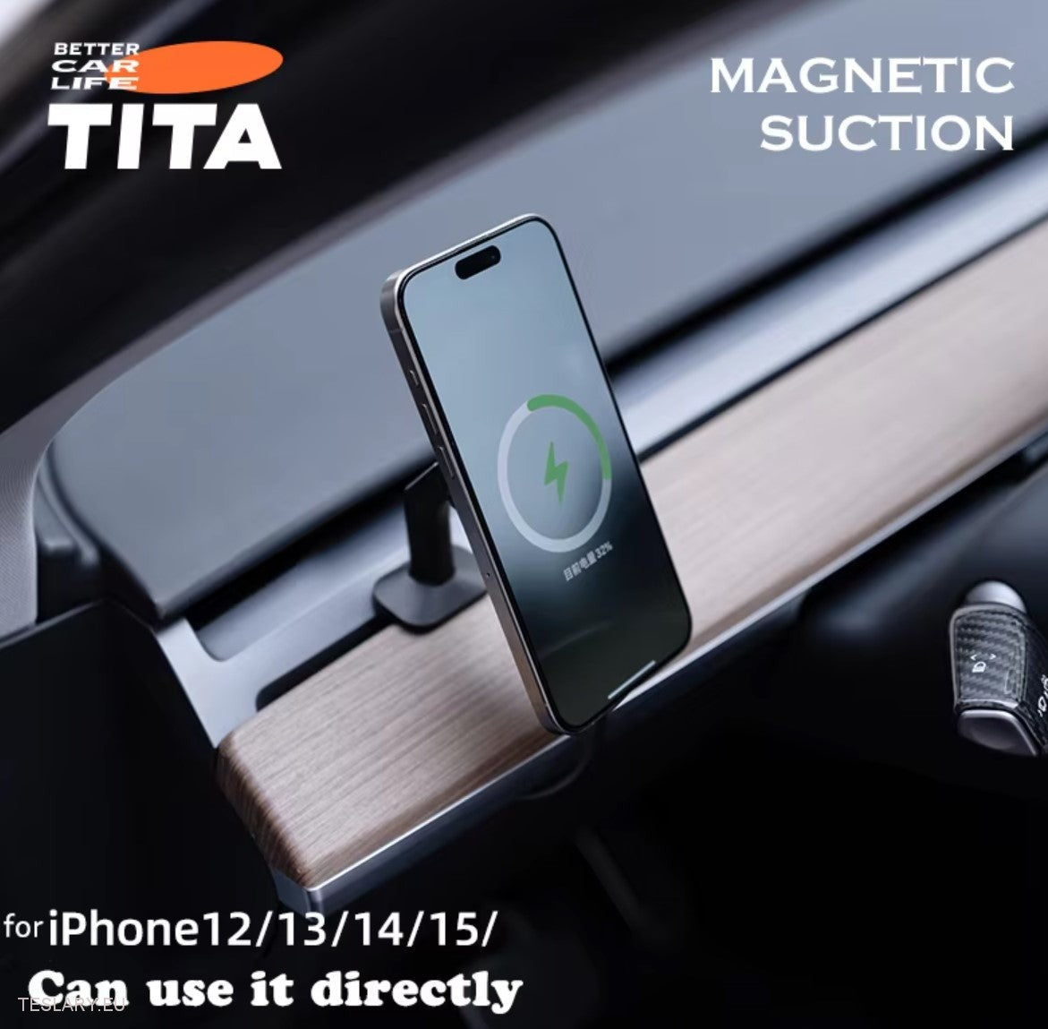 Tita Magnetic Phone Charger with Optional Speedmeter for Tesla Model 3 and Y