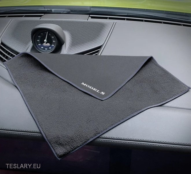 Microfibre Towel with Tesla Model Logo -TESLARY.IE Tesla Shop Europe