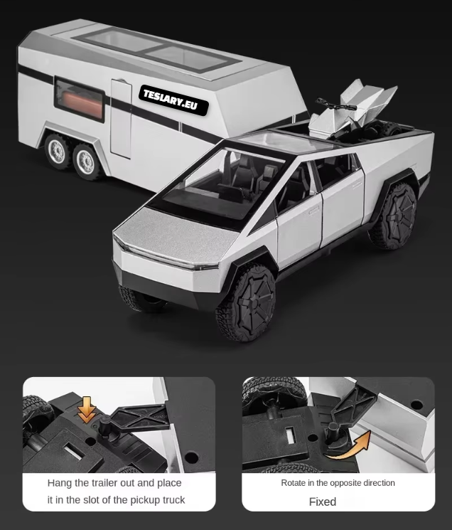 TESLA Cybertruck, Camping RVs,and Off-Road Vehicle 1:32 Scale Model