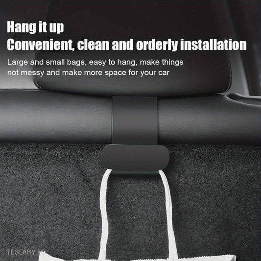 Trunk Hooks for the Tesla Model Y Rear Seat Headrests - Tesla Shop Europe - TESLARY.IE Ireland - France boutique- Deutschland Geschäft- España comercio - Nederland winkel- TESLARY.IE