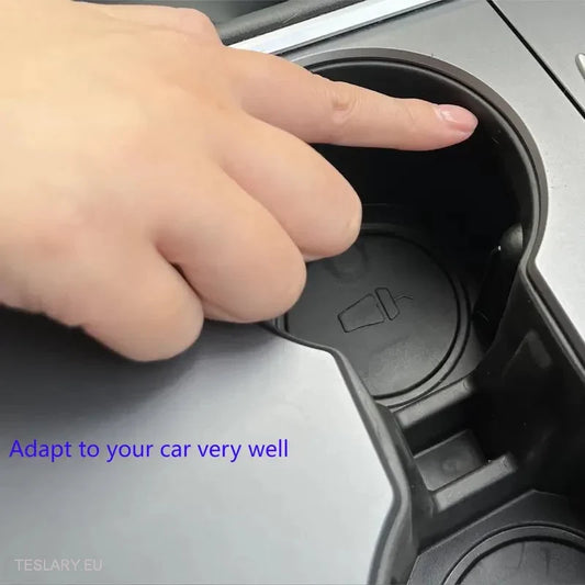 Tesla 3/Y Black Soft Plastic Centre Console Cup Inserts -TESLARY.IE Tesla Shop Europe