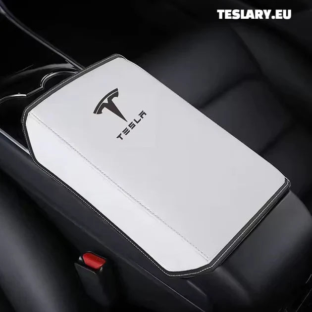 Tesla Model 3 / Y Centre Console PU Leather Armrest Cover with Logo