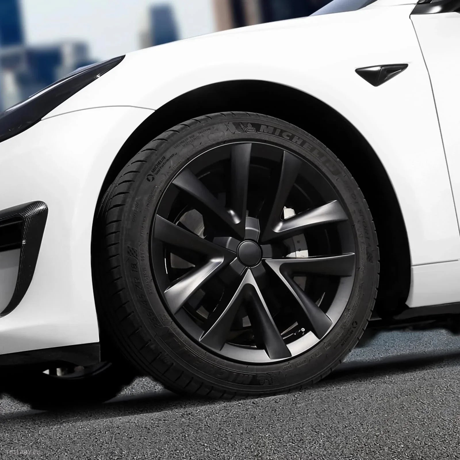 TESLA  MODEL 3 18" ARACHNID STYLE WHEEL COVERS -TESLARY.IE Tesla Shop Europe