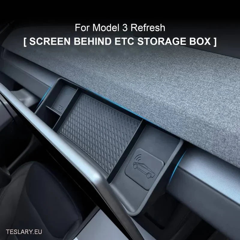 Tesla Model 3+ Highland Dash Storage Organiser in Grey or Black - Tesla Shop Europe - TESLARY.IE Ireland - France boutique- Deutschland Geschäft- España comercio - Nederland winkel- TESLARY.IE