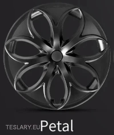 TESLA  MODEL Y 19" PETAL STYLE WHEEL HUBS -TESLARY.IE Tesla Shop Europe