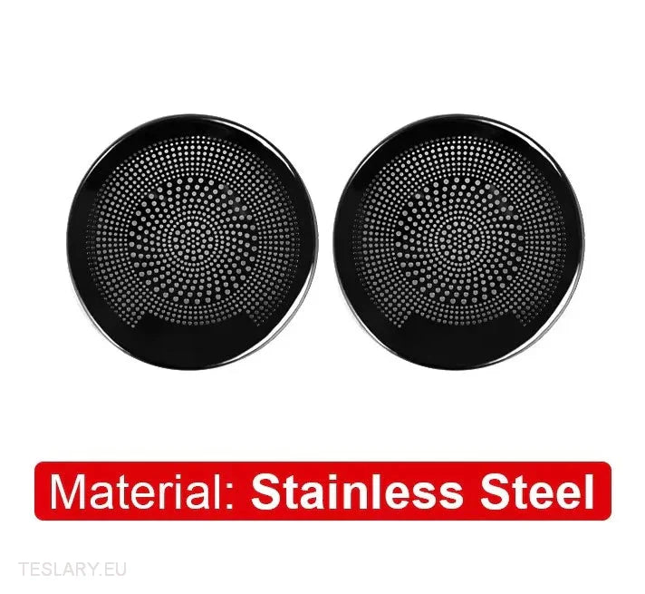 Tesla 3/Y Interior Front Circular Speaker Cover Silver ( PAIR ) -TESLARY.IE Tesla Shop Europe